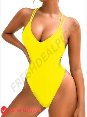 Backless Scrunch Butt High Cut Monokini One Piece Cheeky Swimwear Spaghetti